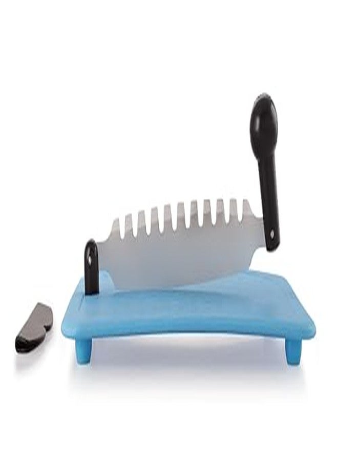Anjali Fantastique Deluxe S.S Blue Black Polypropylene Plastic Board Nylon Handle, Tempered Magnetic Stainless Steel Razor-Sharp Two Sided Blades for Chopping Vegetables,Fruits - ZHFC02(B) - Image 3